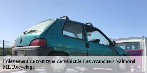Enlèvement de tout type de véhicule les-avanchers-valmorel-73260 ML Recyclage